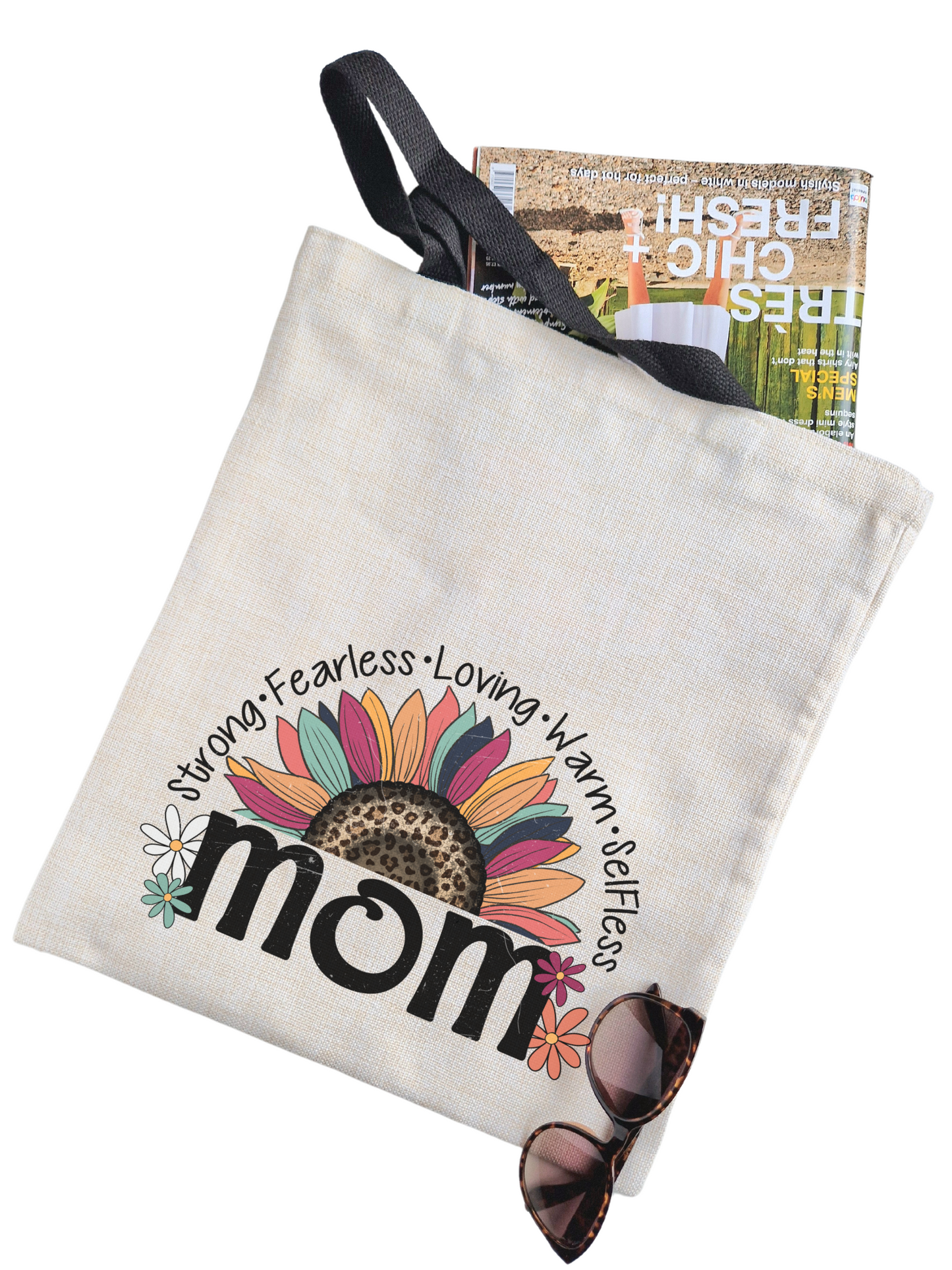 Personalised Linen Look Shopping Tote Bag - Mom